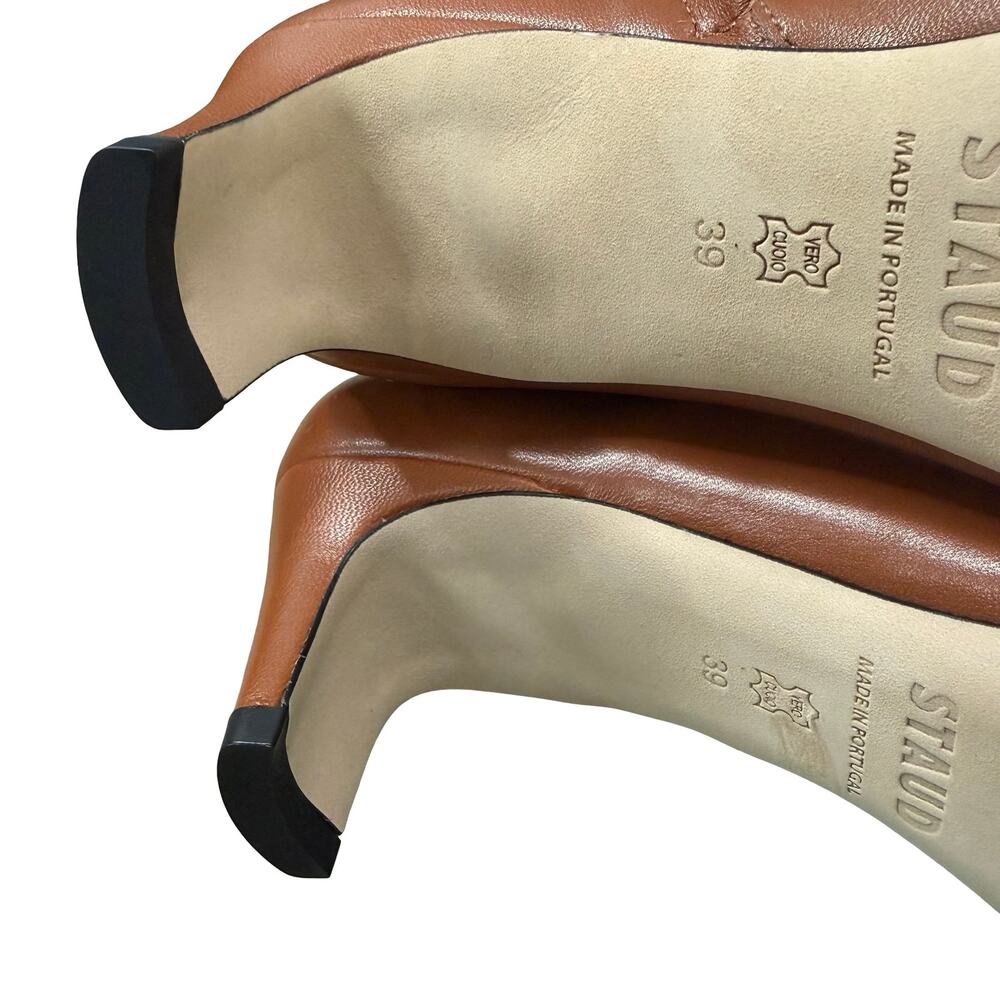 STAUD Wally Tan Nappa Leather Pointed Toe Kitten Heel Ankle Boots Size 39 / 9 - Picture 14 of 14